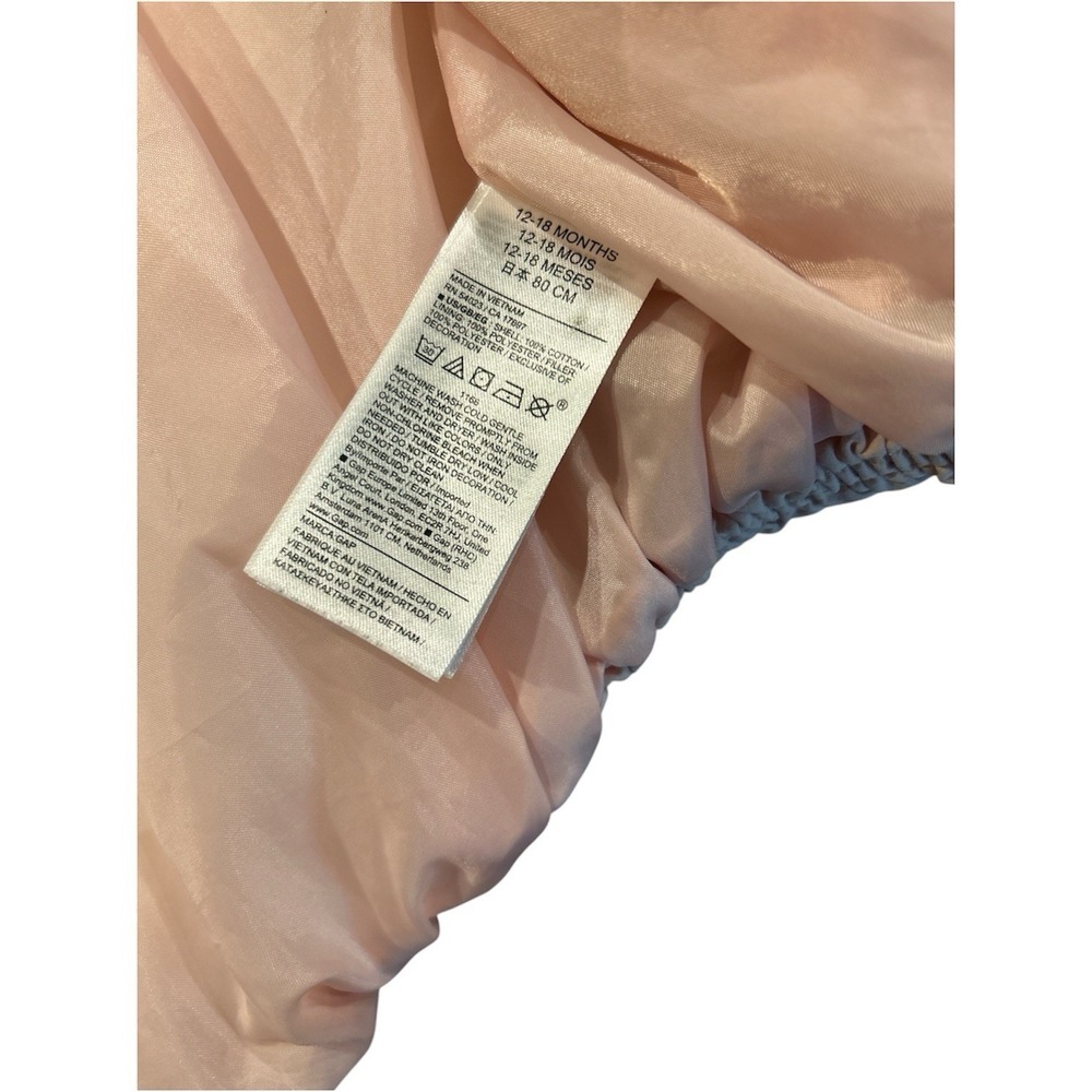 Baby Gap Girls Light Pink Quilted Snap Front Puffer Jacket Size 12-18 Months - Picture 6 of 6